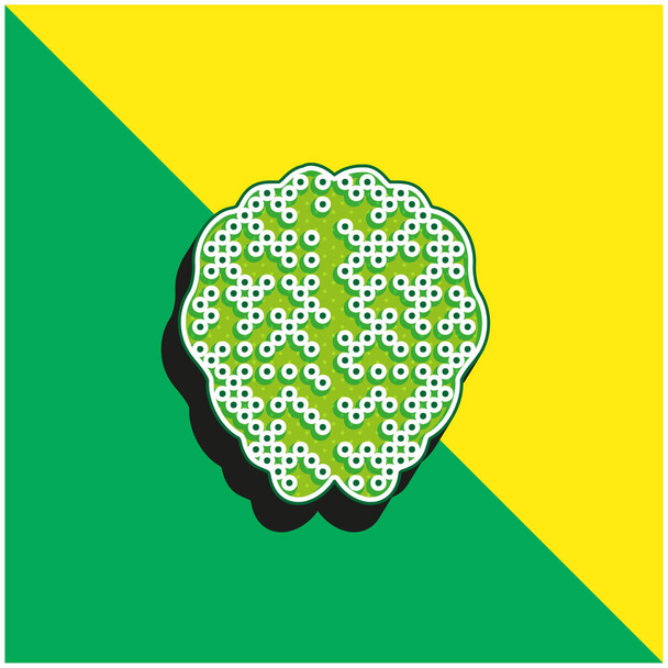 Agy Zöld és sárga modern 3D vektor ikon logó - Vektor, kép