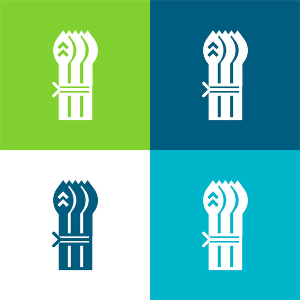 Spárga Lapos négy szín minimális ikon készlet - Vektor, kép