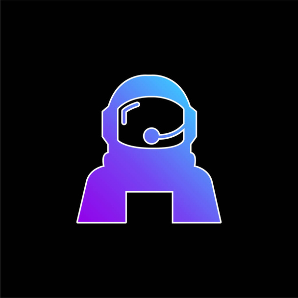 Astronaut Helmet Protection For Outer Space blue gradient vector icon - Vector, Image