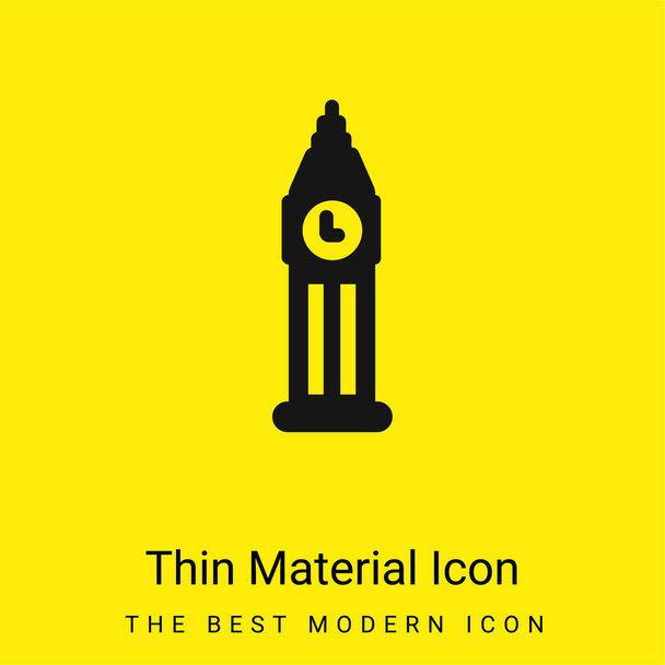 Big Ben minimální jasně žlutý materiál ikona - Vektor, obrázek