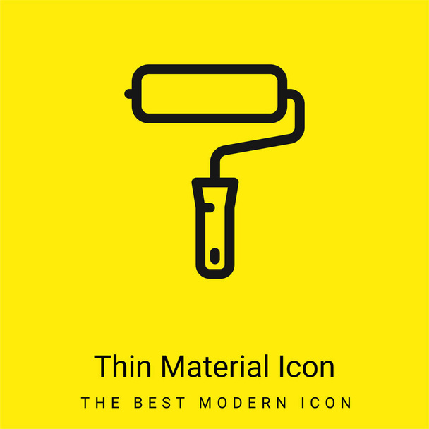 Big Paint Roller minimal bright yellow material icon - Vector, Image