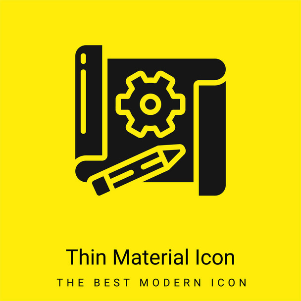 Blauwdruk minimaal helder geel materiaal icoon - Vector, afbeelding