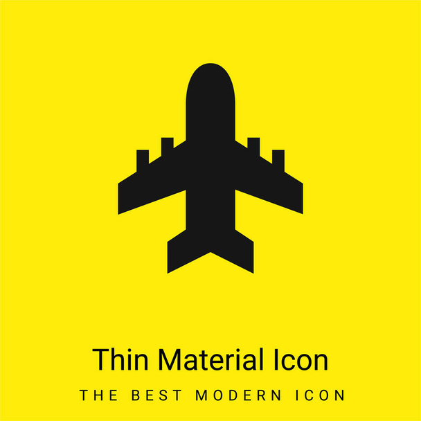 Vliegtuig minimaal helder geel materiaal icoon - Vector, afbeelding