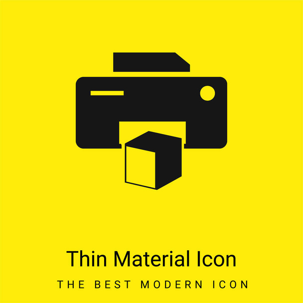 Symbol drukarki 3d Minimalna jasnożółta ikona materiału - Wektor, obraz