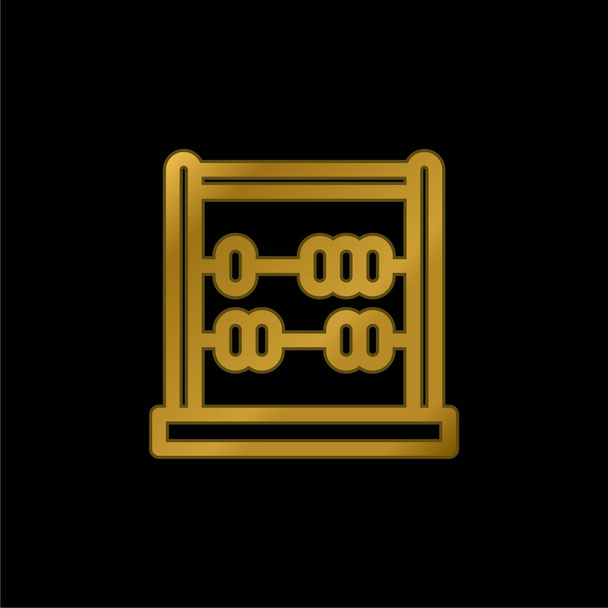 Абакус с позолоченной металлической иконой или вектором логотипа - Вектор,изображение