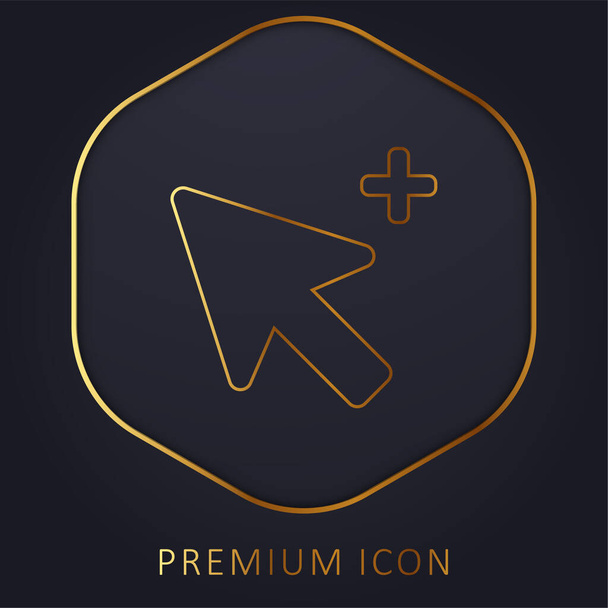 Añadir Selección Cursor golden line premium logo or icon - Vector, Imagen