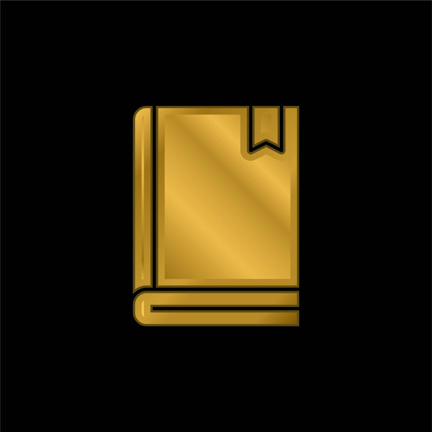 Livro banhado a ouro ícone metálico ou vetor logotipo - Vetor, Imagem