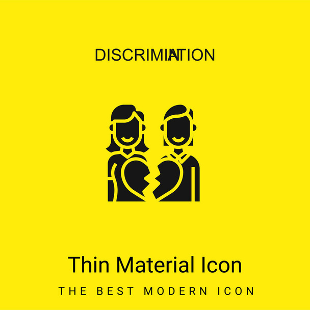 Anti Lesbian minimale helder geel materiaal icoon - Vector, afbeelding