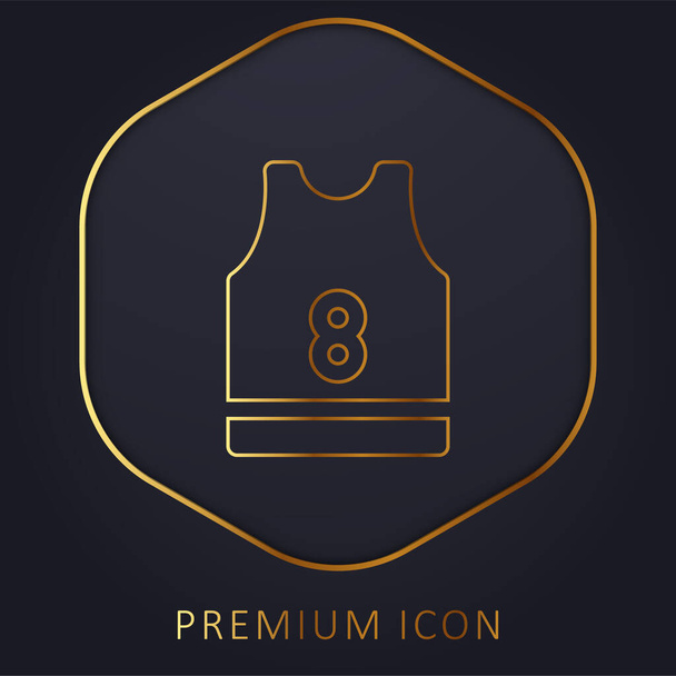 Basketball Jersey golden line premium logo or icon - Vector, Image
