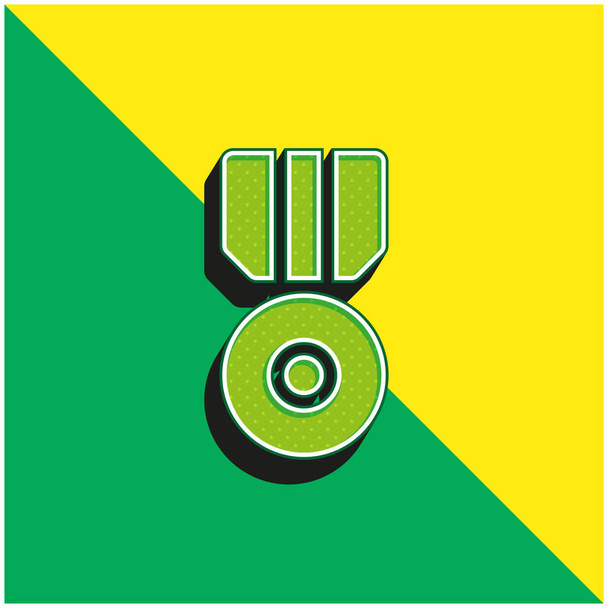 Errungenschaft Grünes und gelbes modernes 3D-Vektor-Symbol-Logo - Vektor, Bild