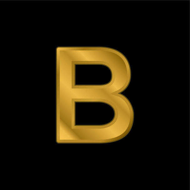 Золотой жирный металлический значок или вектор логотипа - Вектор,изображение