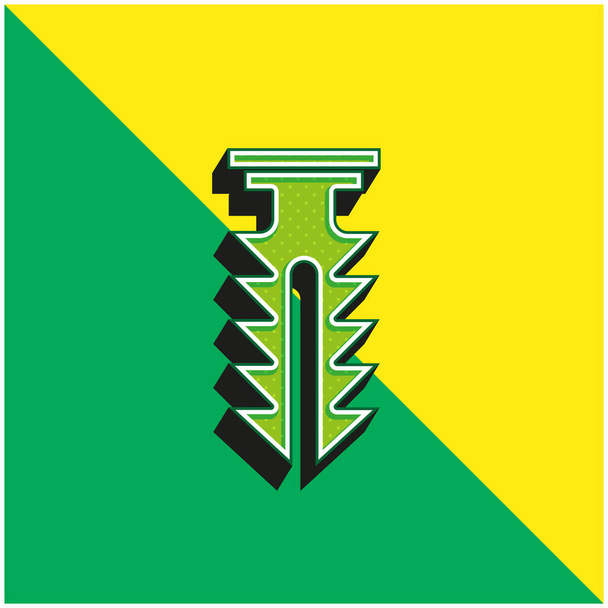 Ancla verde y amarillo moderno vector 3d icono del logotipo - Vector, imagen