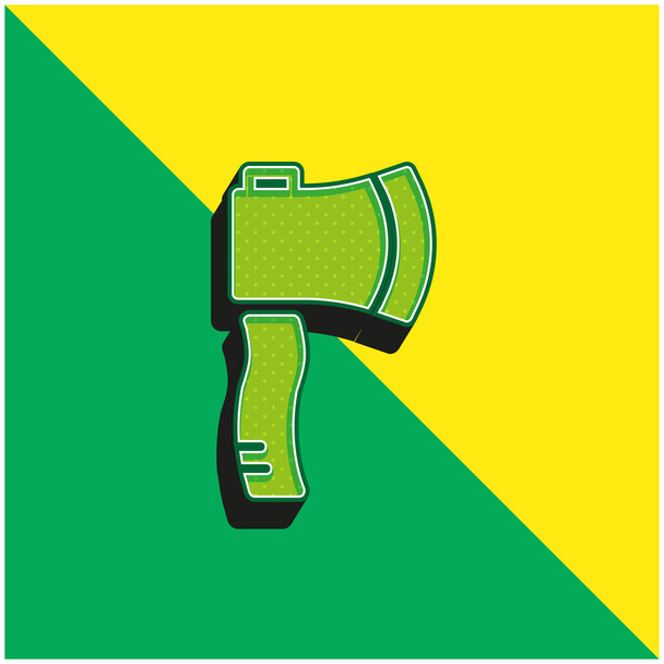 Axe Vihreä ja keltainen moderni 3d vektori kuvake logo - Vektori, kuva