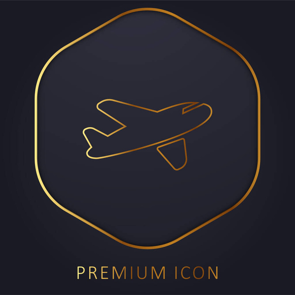 Αεροπορικές μεταφορές χρυσή γραμμή πριμοδότηση λογότυπο ή εικονίδιο - Διάνυσμα, εικόνα