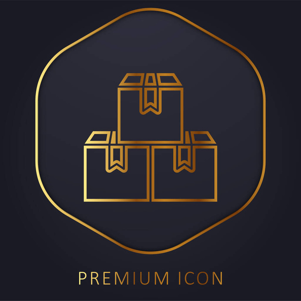 Vakken gouden lijn premium logo of pictogram - Vector, afbeelding