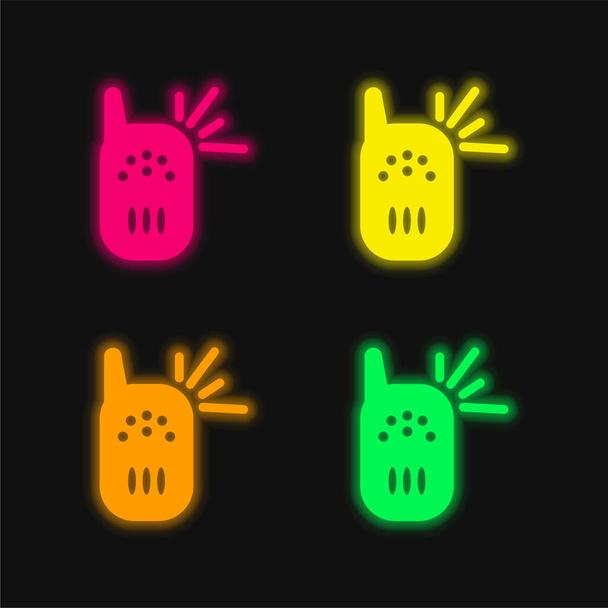 Baby Cry Detector Tool cztery kolory świecące neon wektor ikona - Wektor, obraz