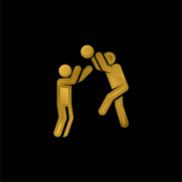 Koszykówka Gracz złocone metaliczne ikona lub wektor logo - Wektor, obraz