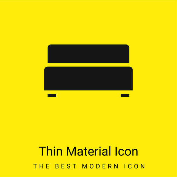 Black Sofa Of Livingroom minimaal helder geel materiaal icoon - Vector, afbeelding