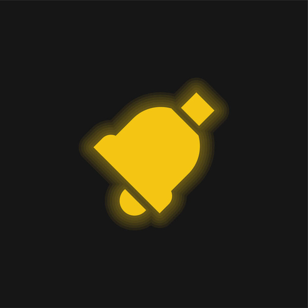 Bell κίτρινο λαμπερό νέον εικονίδιο - Διάνυσμα, εικόνα