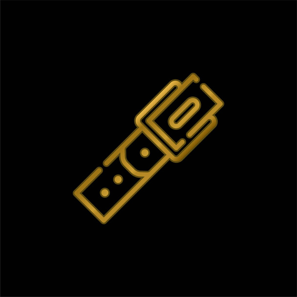 Cintura oro placcato icona metallica o logo vettore - Vettoriali, immagini