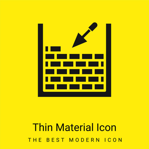 Brickwork minimális fényes sárga anyag ikon - Vektor, kép