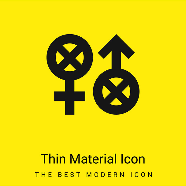 Biphobia minimaal helder geel materiaal icoon - Vector, afbeelding