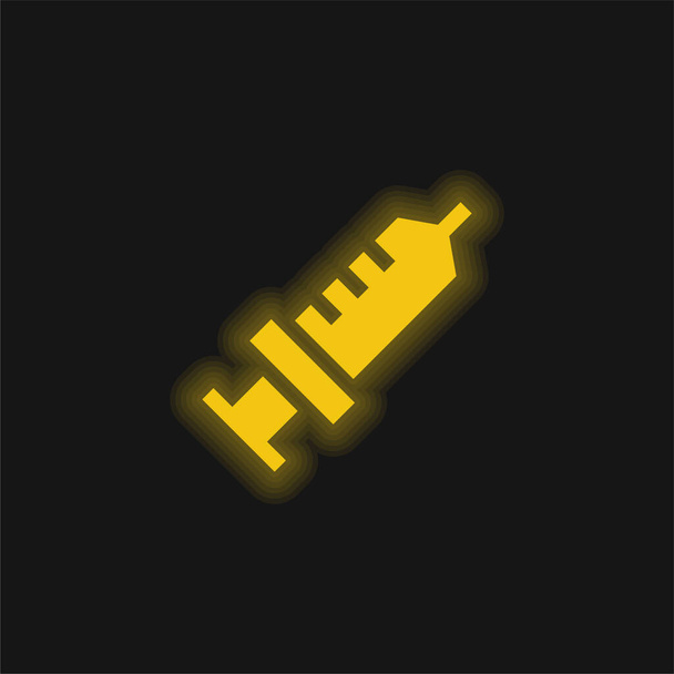 Анестезия жёлтая светящаяся неоновая икона - Вектор,изображение