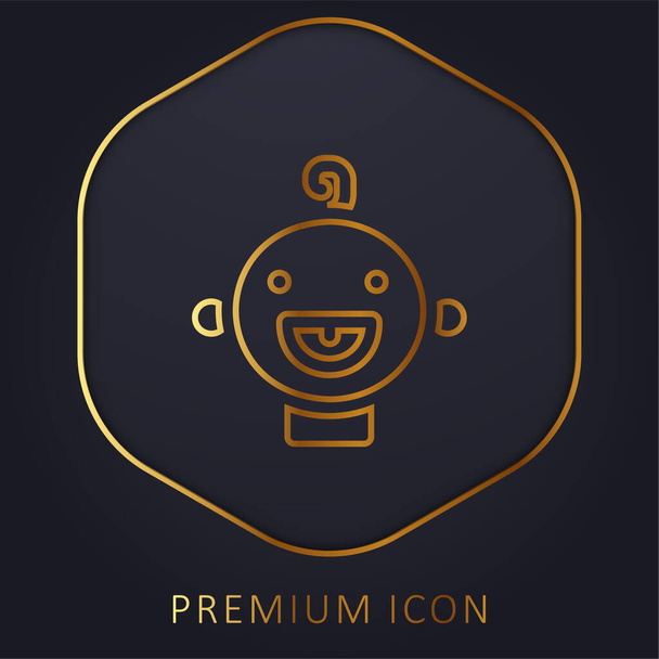 Bébé ligne d'or logo premium ou icône - Vecteur, image