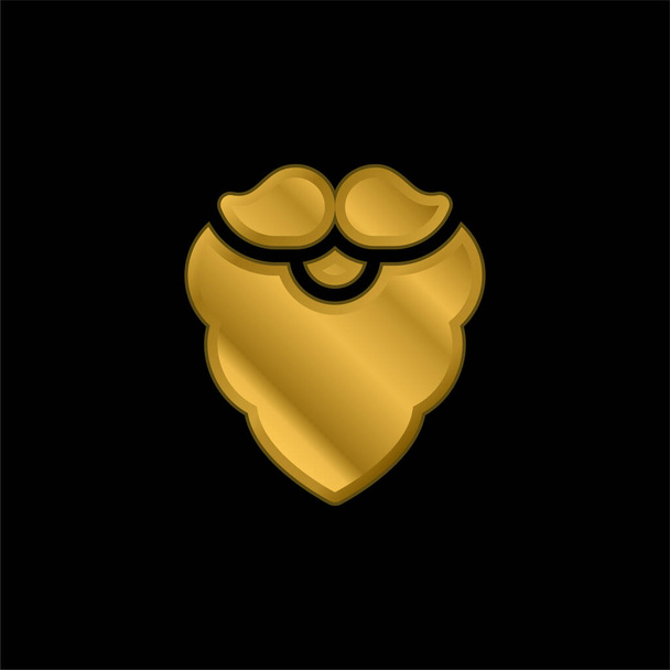 Beard gold plated metalic icon or logo vector - Vector, Image