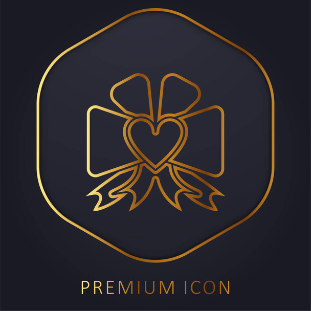 Bow ligne d'or logo premium ou icône - Vecteur, image