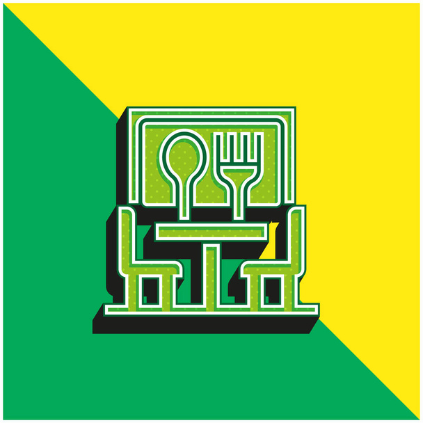 Bistro Green і жовтий сучасний 3d векторний логотип ікони - Вектор, зображення