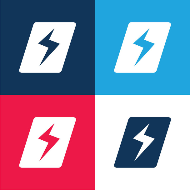 Appstorm niebieski i czerwony zestaw czterech kolorów minimalny zestaw ikon - Wektor, obraz