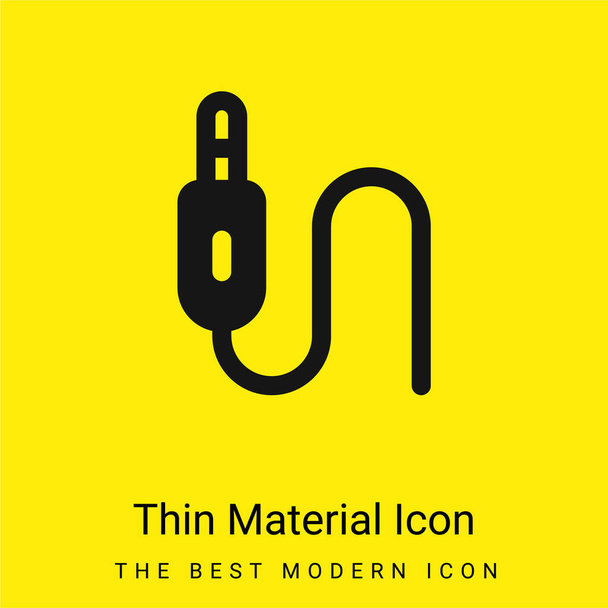 Audio Jack minimalny jasnożółty materiał ikona - Wektor, obraz