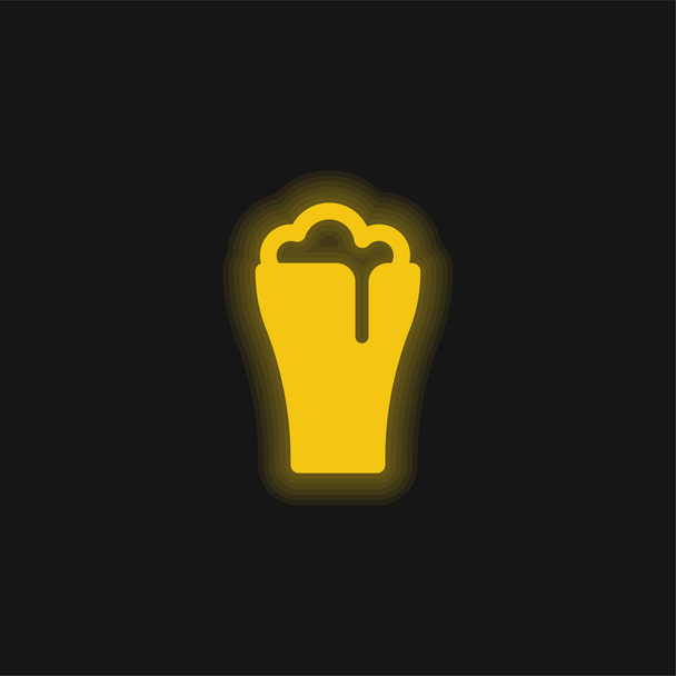 Жёлтый светящийся неоновый значок - Вектор,изображение
