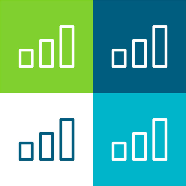 Gráfico de barras Conjunto de iconos mínimo de cuatro colores - Vector, Imagen