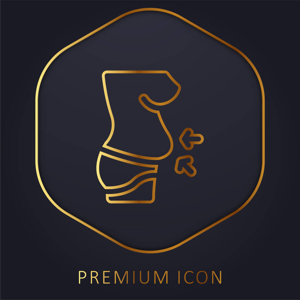 Belly arany vonal prémium logó vagy ikon - Vektor, kép