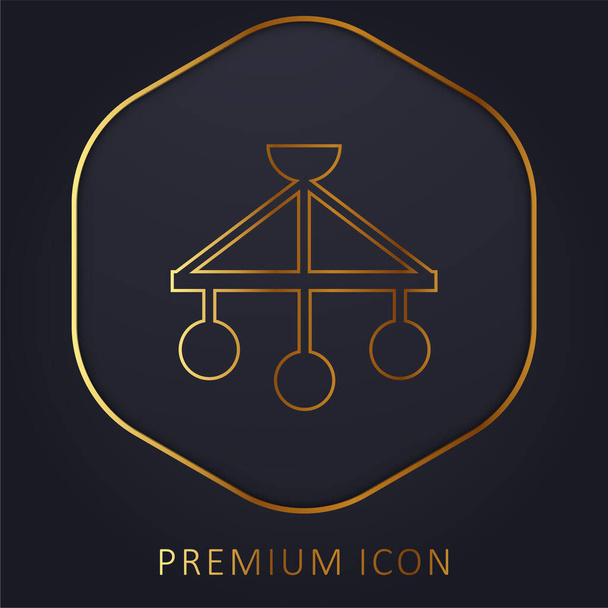 Bébé Mobile ligne d'or logo premium ou icône - Vecteur, image