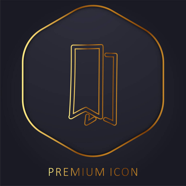 Signets dessiné à la main contour ligne d'or logo premium ou icône - Vecteur, image