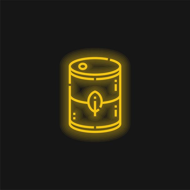 バイオディーゼル黄色輝くネオンアイコン - ベクター画像