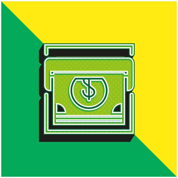 Atm Green and yellow modern 3d vector icon logo - Vector, Image