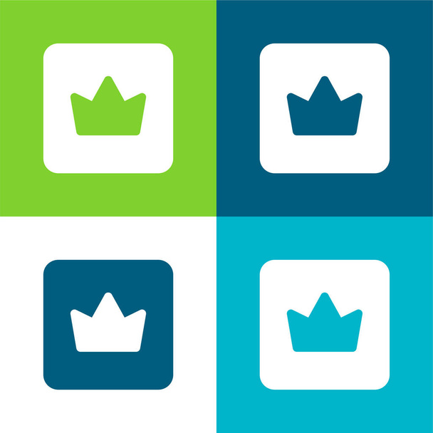 Badge Set icona minimale a quattro colori piatto - Vettoriali, immagini