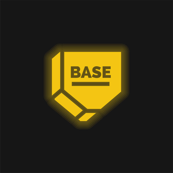 Base yellow glowing neon icon - Vector, Image