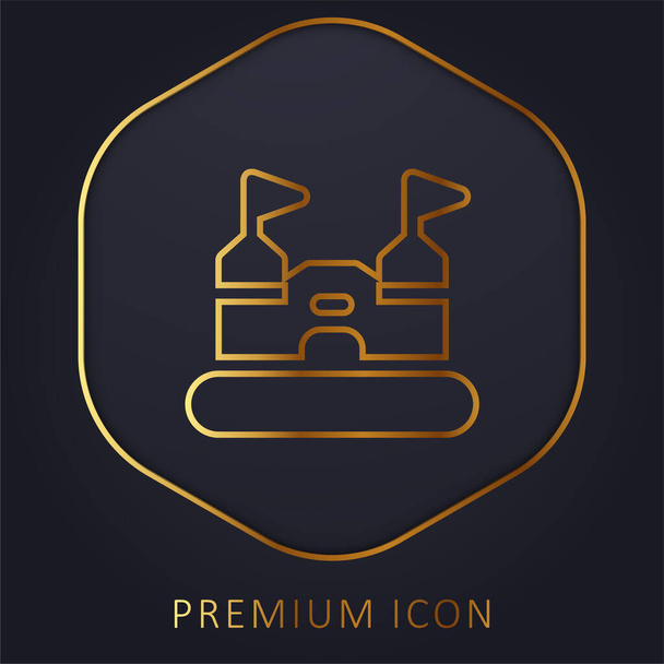 Bouncy Castle línea dorada logotipo premium o icono - Vector, Imagen