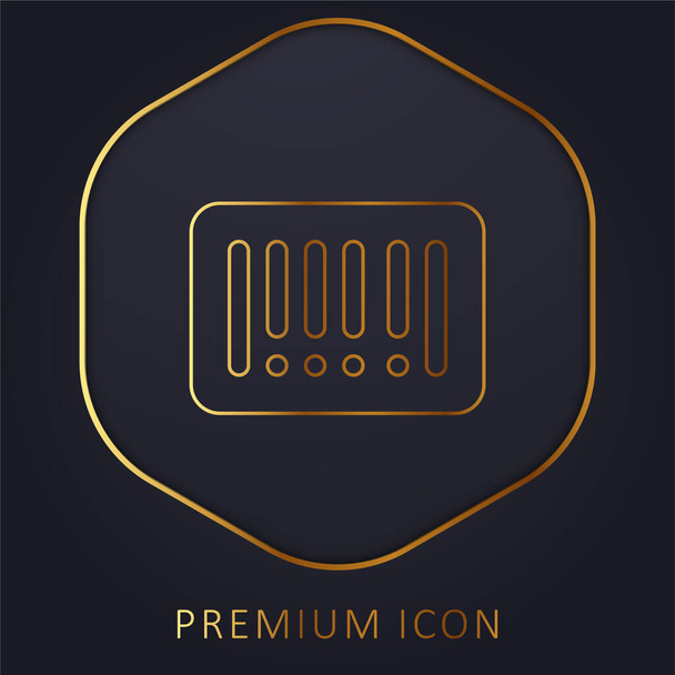 Bars Code golden line premium logo or icon - Vector, Image