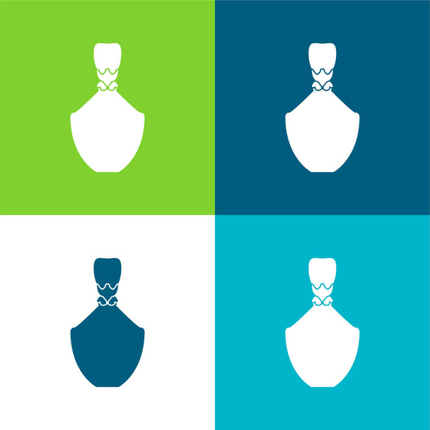 Forma de botella Plano de cuatro colores mínimo icono conjunto - Vector, imagen