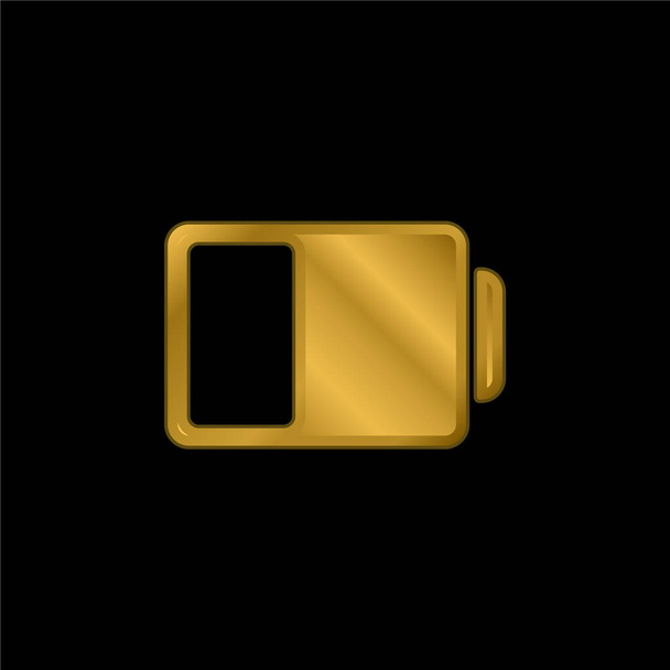 Κατάσταση μπαταρίας Σύμβολο επίχρυσο μεταλλικό εικονίδιο ή το λογότυπο διάνυσμα - Διάνυσμα, εικόνα