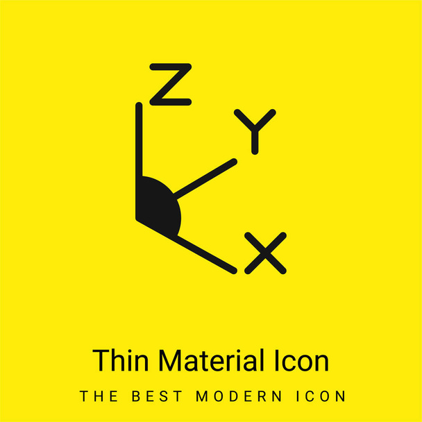 Axis minimal bright yellow material icon - Vector, Image