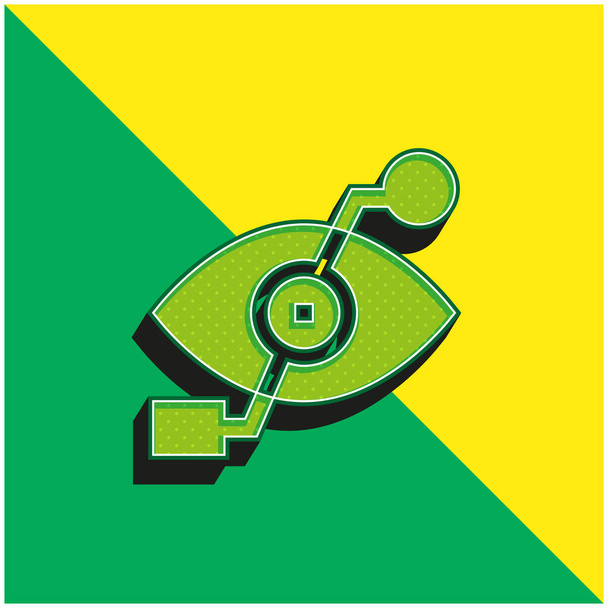 バイオニックアイグリーンと黄色の現代的な3Dベクトルアイコンのロゴ - ベクター画像