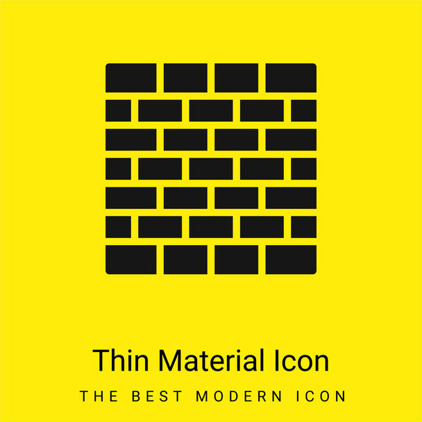 Brick Wall ελάχιστο φωτεινό κίτρινο υλικό εικονίδιο - Διάνυσμα, εικόνα