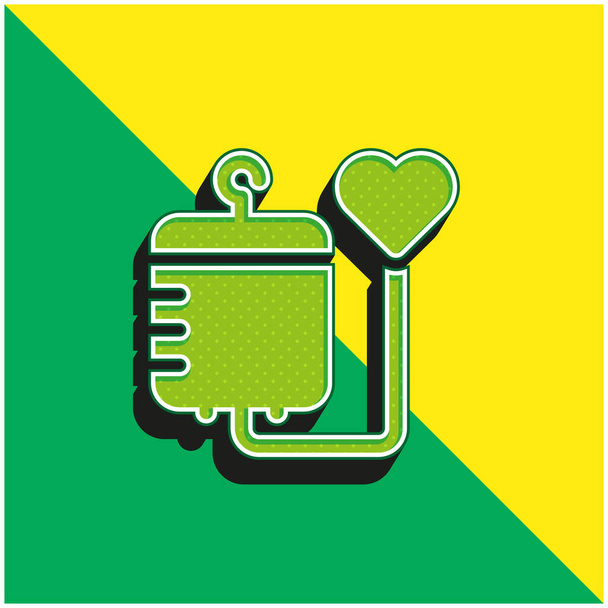 Αίμα Πράσινο και κίτρινο σύγχρονο 3d διάνυσμα εικονίδιο λογότυπο - Διάνυσμα, εικόνα